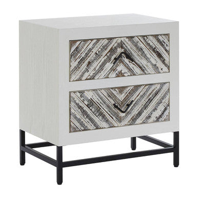 Lombok White 2 Drawer Bedside Table