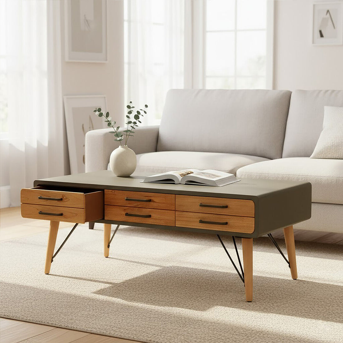 Trinity Coffee Table With Six Drawers