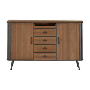 Trinity Natural Wooden and Metal 4 Drawer Sideboard