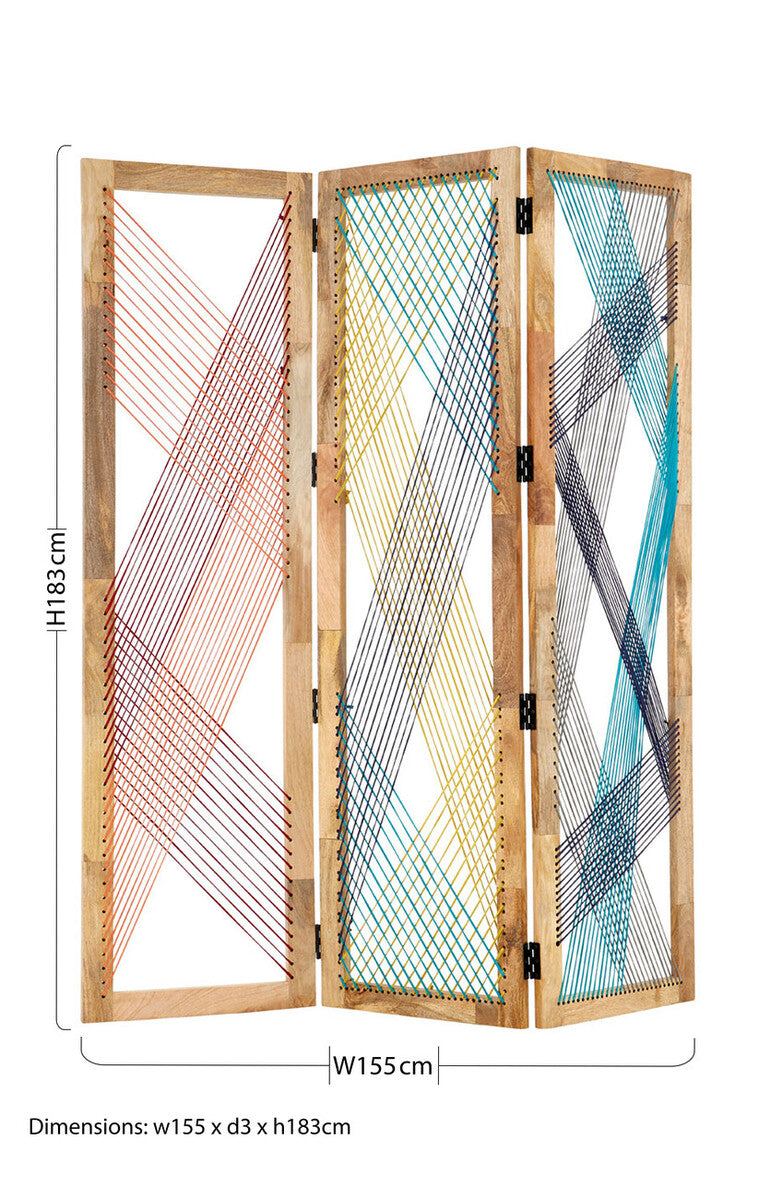 Fusion 3 Panel Multicoloured Room Divider - image 8