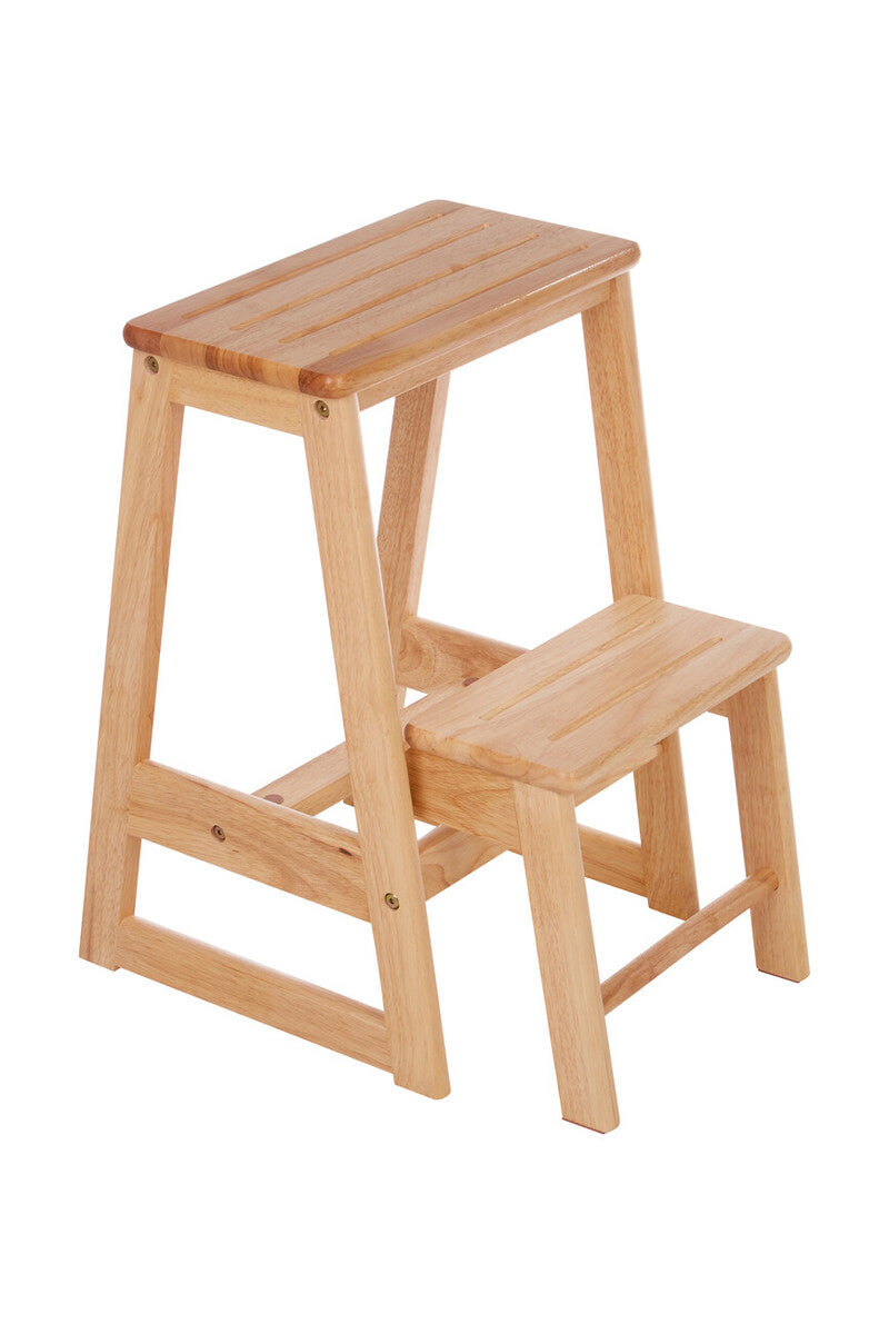 Tropical Hevea Wood Two Step Stool - Image 2