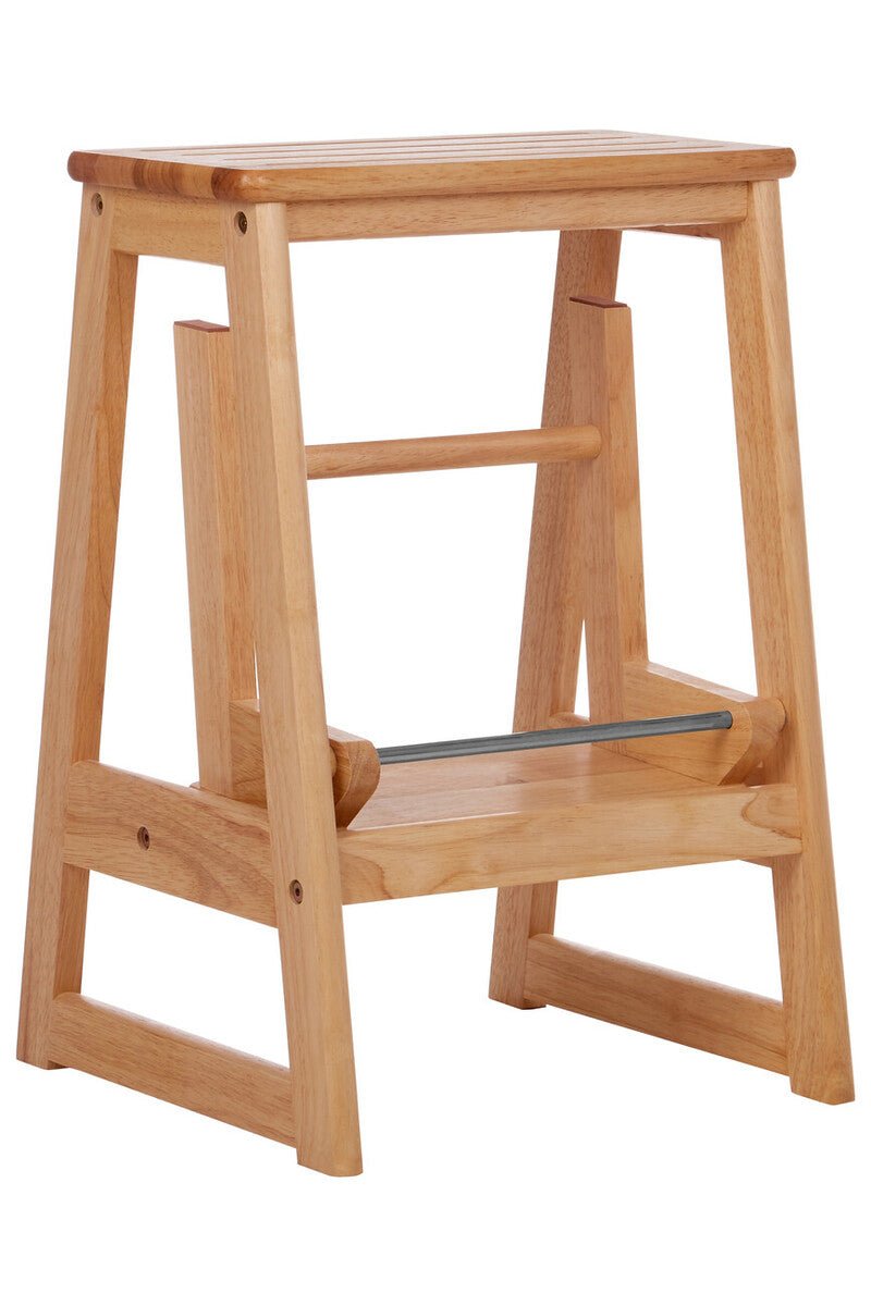 Tropical Hevea Wood Two Step Stool - Image 1