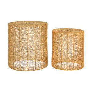 Templar Gold Finish Mesh Set of 2 Side Tables