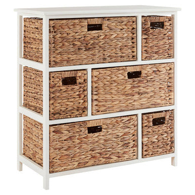 Padstow 6 Drawer White Frame Storage Unit