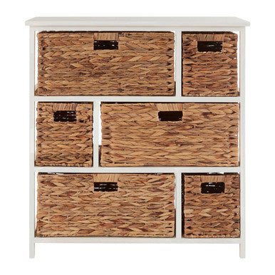 Padstow 6 Drawer White Frame Storage Unit