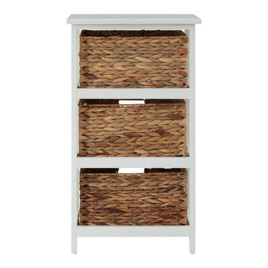 Padstow 3 Drawer White Frame Storage Unit