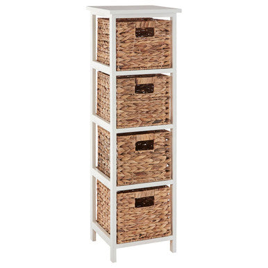 Padstow 4 Drawer White Hyacinth Storage Unit
