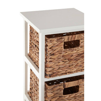 Padstow 4 Drawer White Hyacinth Storage Unit