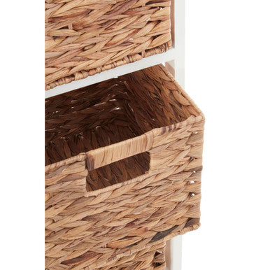 Padstow 4 Drawer White Hyacinth Storage Unit