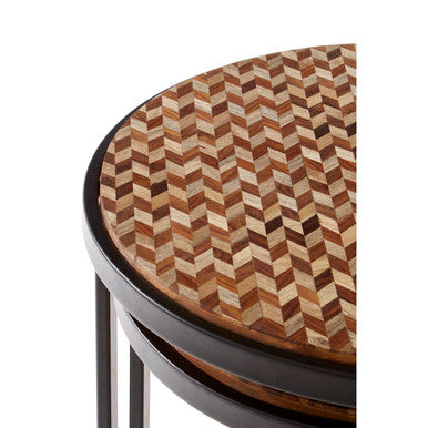 Halle Set of Two Chevron Design Nesting Tables - image 7