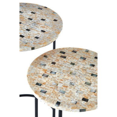 Halle Set of Two Mother Of Pearl Nesting Side Tables - image 9