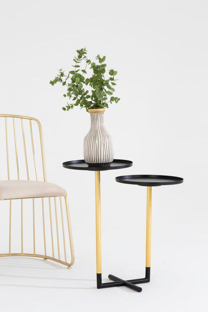 Halle Black and Gold 2 Tier Side Table - image 3