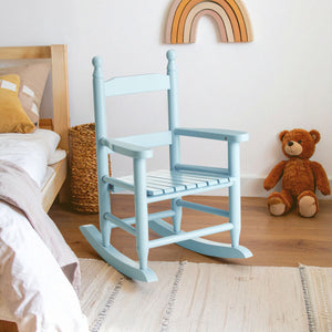 Kids Blue Wooden Rocking Chair