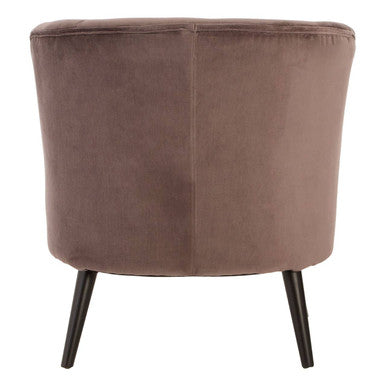 Regents Park Round Grey Velvet Plush Armchair