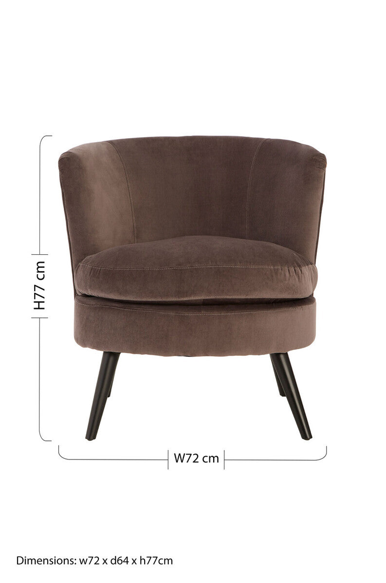 Plush Round Grey Velvet Curved Chair - image 10