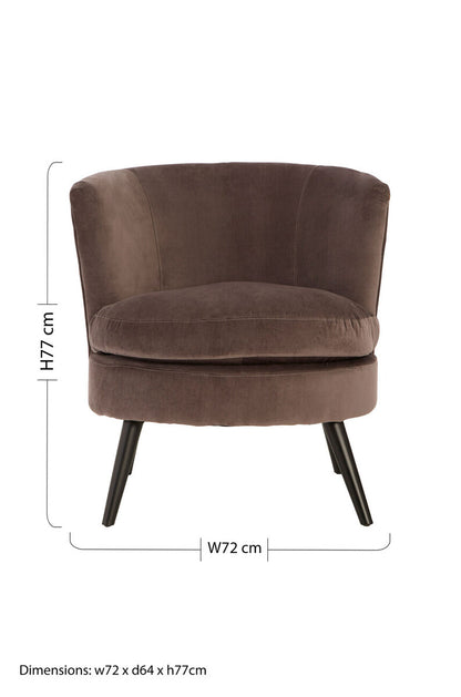 Plush Round Grey Velvet Curved Chair - image 10