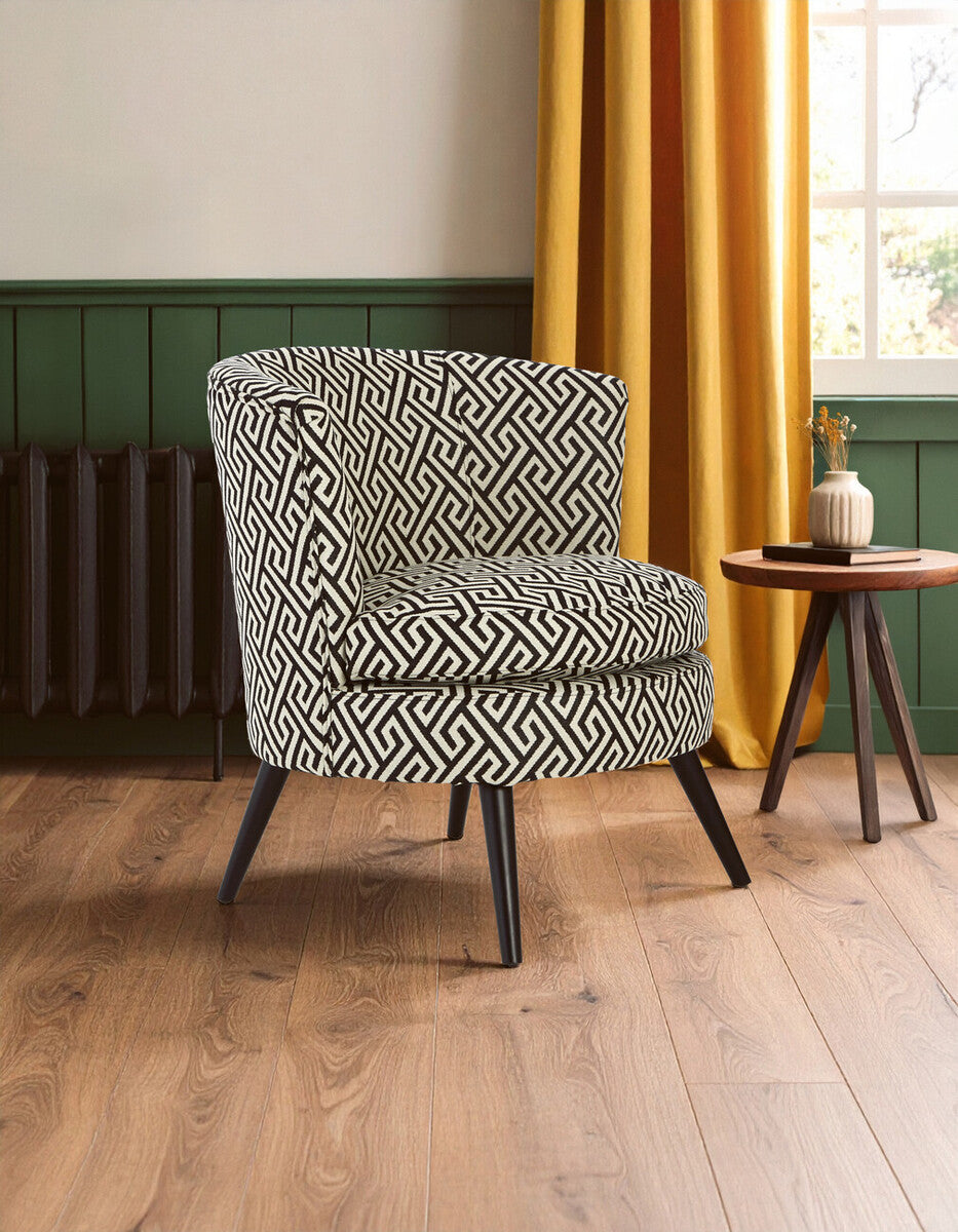 Regent Park Greek Key Design Round Accent Chair