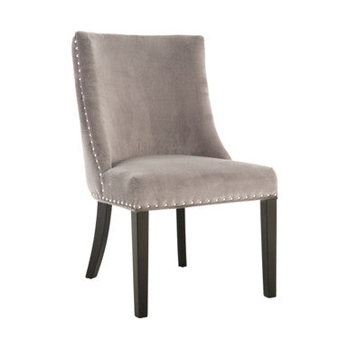 Regents Park Grey Velvet With Curly Back Dining Chair