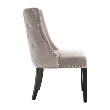 Regents Park Grey Velvet With Curly Back Dining Chair