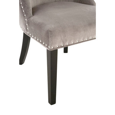 Regents Park Grey Velvet With Curly Back Dining Chair
