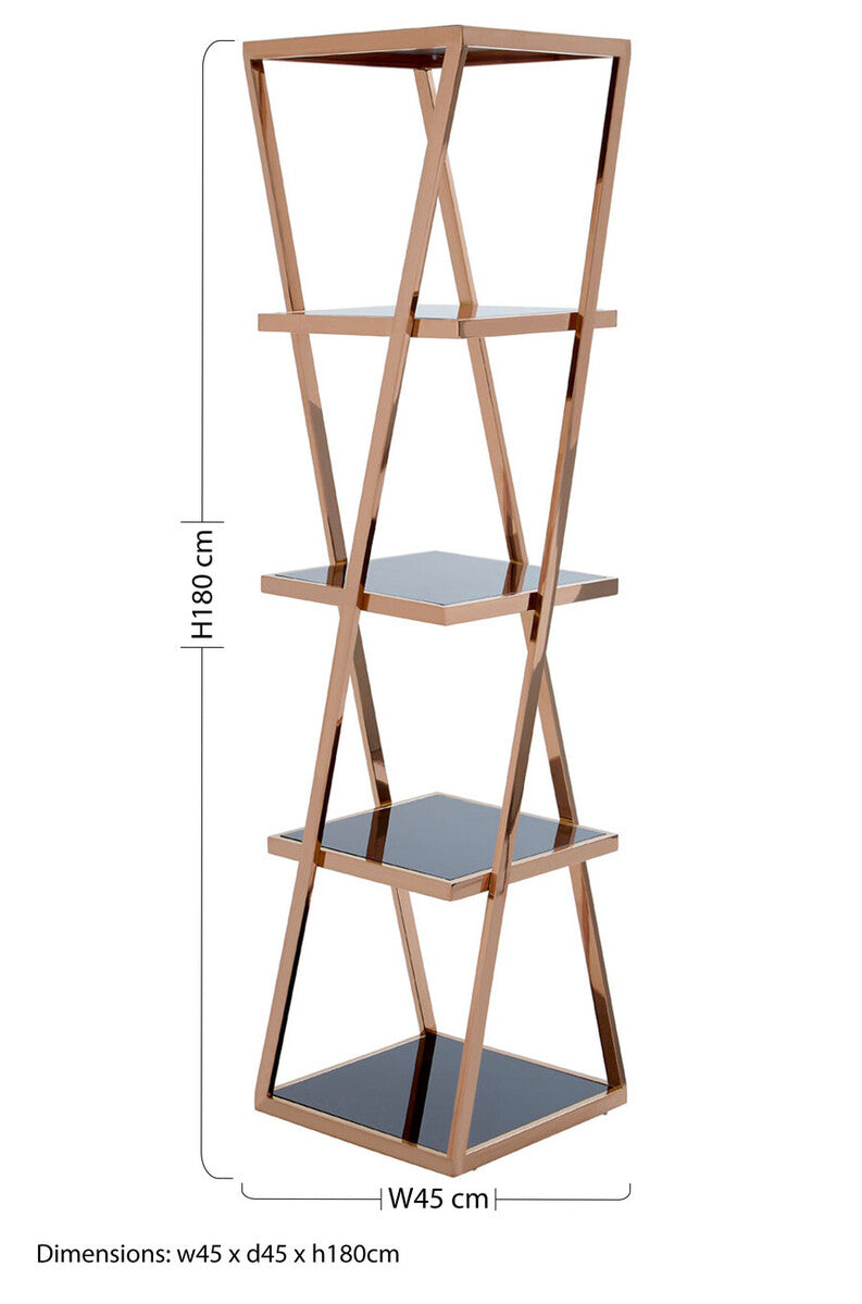 Ackley 5 Tier Rose Gold Shelf Unit