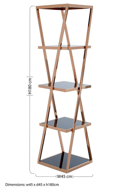 Ackley 5 Tier Rose Gold Shelf Unit
