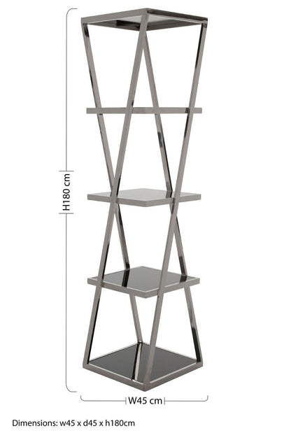 Ackley Chrome Finish Shelf Unit