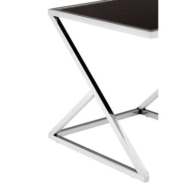 Ackley Silver Set Of 3 Nesting Tables With Black Glass - image 8