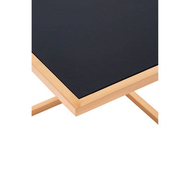 Ackley Rose Gold Finish Set Of 3 Nesting Tables With Black Glass