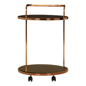 Ackley 2 Tier Rose Gold Finish Drinks Trolley