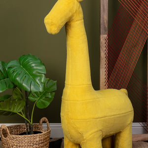 Jungle Safari Yellow Faux Fur Giraffe Kids Stool