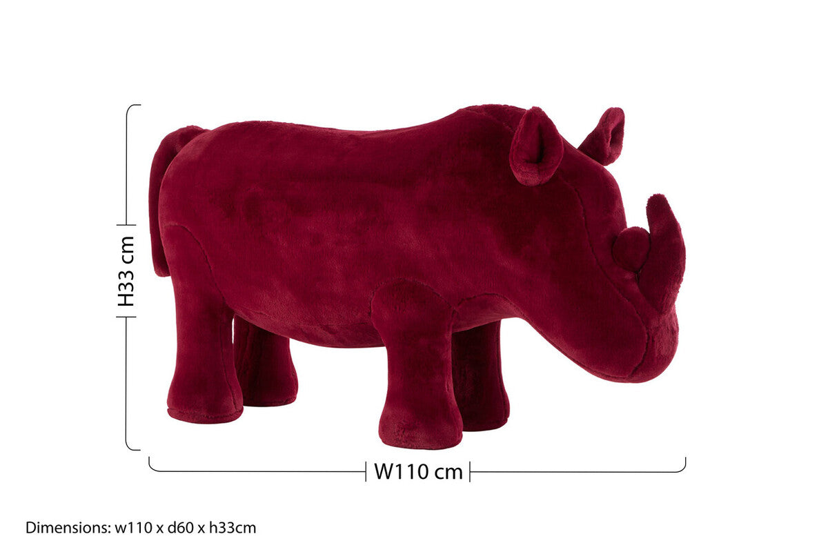 Jungle Safari Kids Maroon Rhino Animal Stool