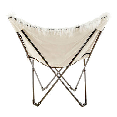 Sienna White Faux Fur Butterfly Chair