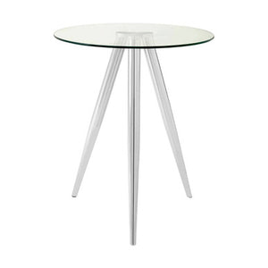 Barton Round Glass Bar Table with Chrome Legs