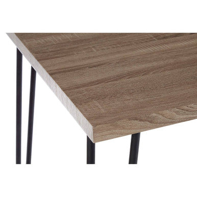 Natural Nordic Wood Effect Veneer Top Dining Table with Black Metal Hairpin Legs, Borough