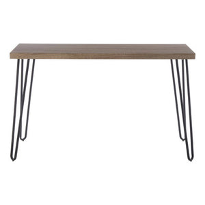Borough Wooden Top Console Table With Hairpin Metal Legs