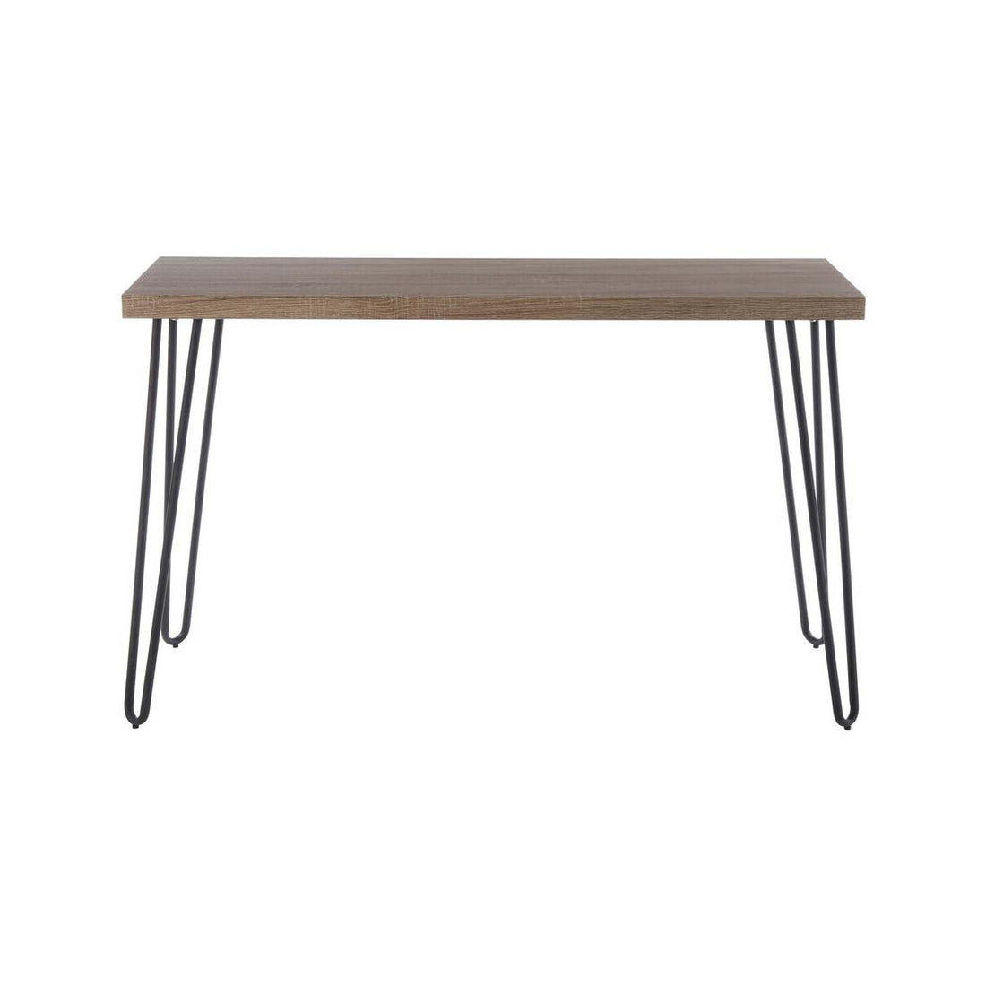 Borough Wooden Top Console Table With Hairpin Metal Legs