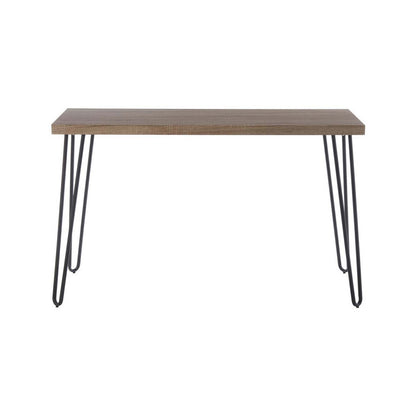 Borough Wooden Top Console Table With Hairpin Metal Legs