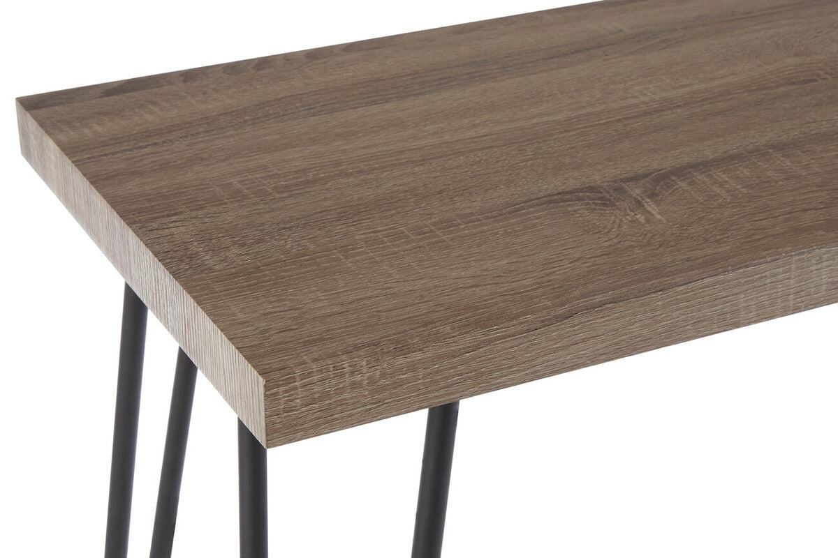 Borough Wooden Top Console Table With Hairpin Metal Legs