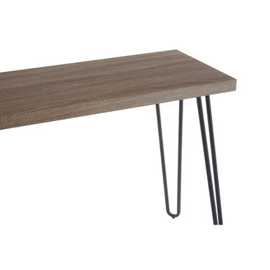 Borough Veneer Top Console Table With Hairpin Metal Legs