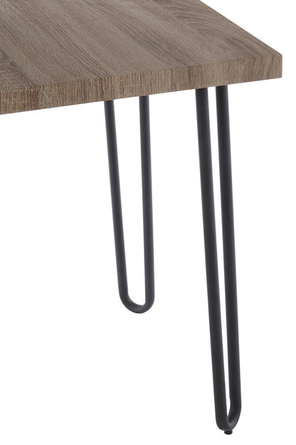 Borough Wooden Top Side Table With Hairpin Metal Legs