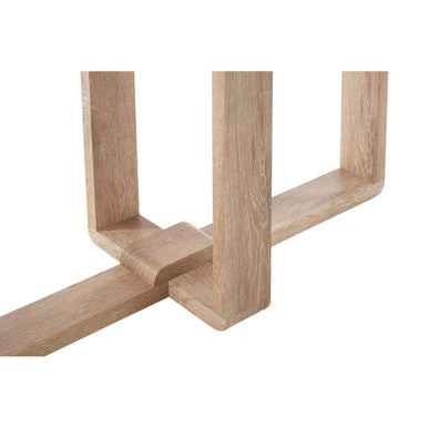 Barton Glass Console Table with Wood Effect Legs