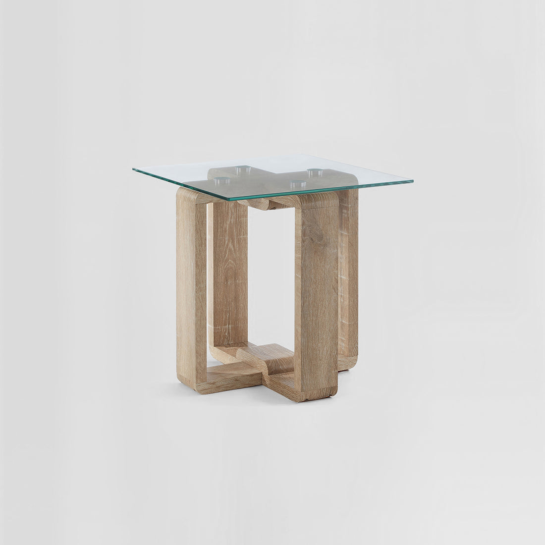 Barton Clear Glass Top Side Table