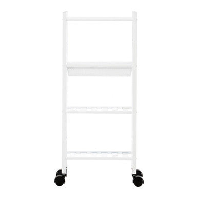 Dara 4 Tier White Trolley with Basket
