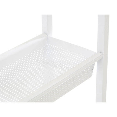 Dara 4 Tier White Trolley with Basket
