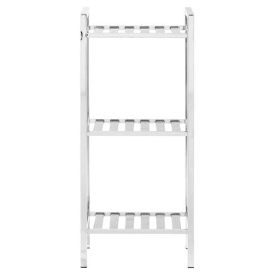 Dara 3 Tier Chrome Shelf Unit with Slatted Sides