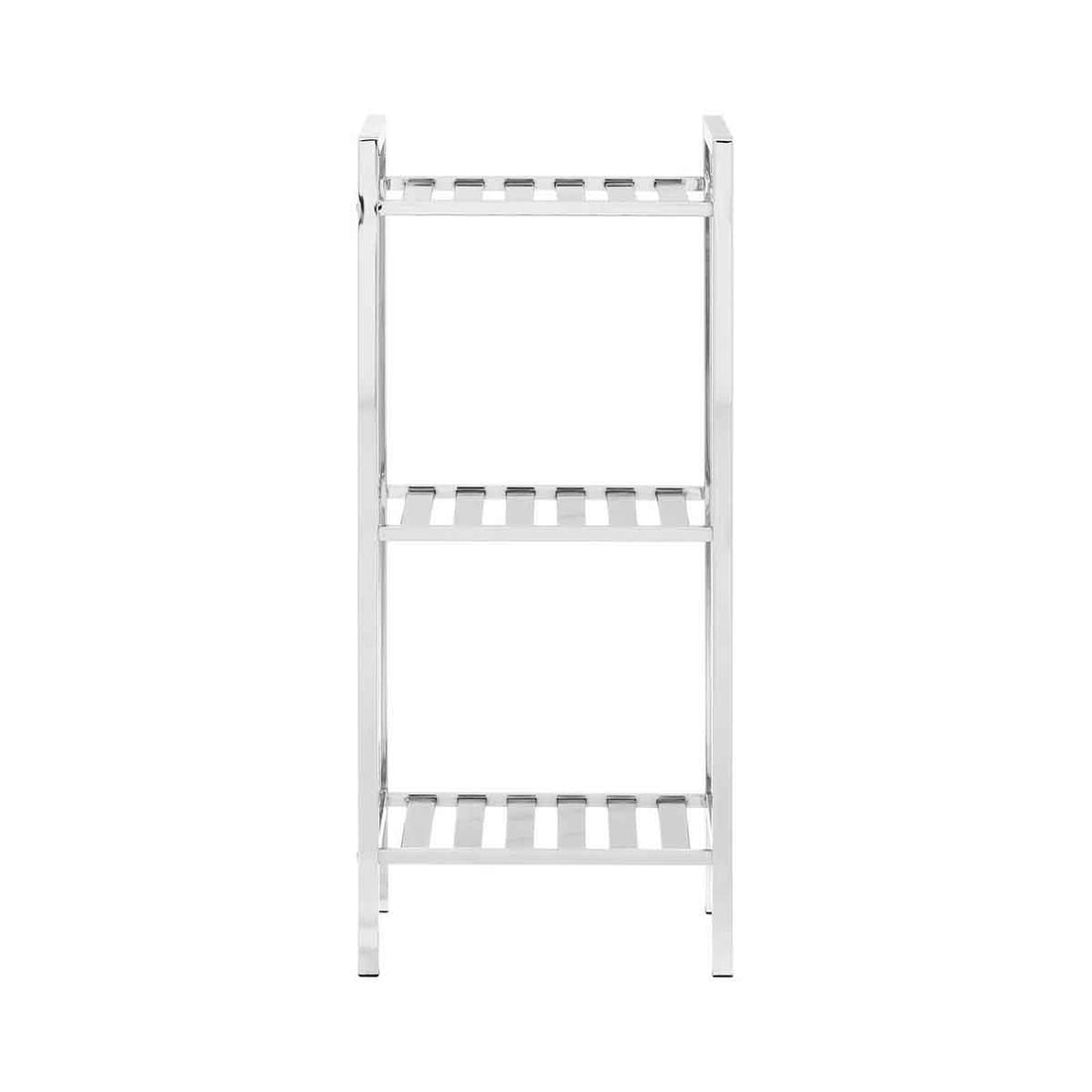 Dara 3 Tier Chrome Shelf Unit with Slatted Sides