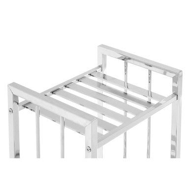 Dara 3 Tier Chrome Shelf Unit with Slatted Sides