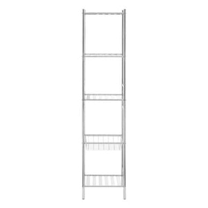 5 Tier Chrome Shelf Unit with Basket | Dara