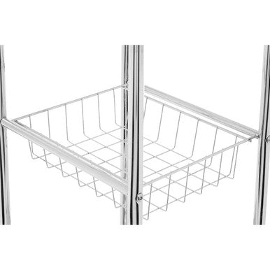Dara 5 Tier Chrome Shelf Unit With Basket